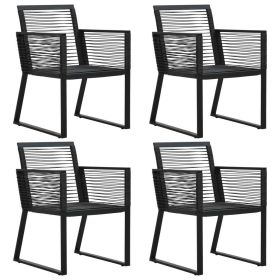 Patio Chairs 4 pcs Rope Rattan Black