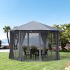 10ft x 10ft Patio Gazebo-Black-AS (Swiship-Ship) (Prohibited by WalMart)