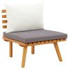 6 Piece Patio Lounge Set with Cushions Solid Acacia Wood