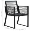 Patio Chairs 4 pcs Rope Rattan Black