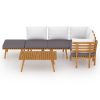 6 Piece Patio Lounge Set with Cushions Solid Acacia Wood