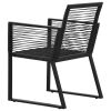 Patio Chairs 4 pcs Rope Rattan Black