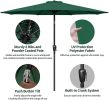 Simple Deluxe 9ft Outdoor Market Table Patio Umbrella with Button Tilt, Crank and 8 Sturdy Ribs for Garden, Green