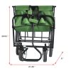 Folding Wagon Garden Shopping Beach Cart (Green)