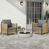 New Comming Patio 4 Pieces Brown PE Wicker Sofa Set with Grey Cushion