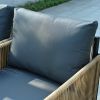 New Comming Patio 4 Pieces Brown PE Wicker Sofa Set with Grey Cushion