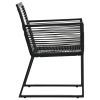 Patio Chairs 4 pcs Rope Rattan Black