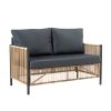 New Comming Patio 4 Pieces Brown PE Wicker Sofa Set with Grey Cushion