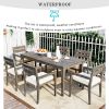 [Not allowed to sell to Wayfair] Acacia Wood Outdoor Dining Table And Chairs Suitable For Patio; Balcony Or Backyard