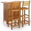 3 Piece Patio Bar Set Solid Wood Acacia